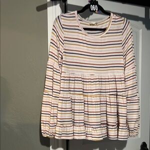 60 Altar’d State Striped Long Sleeve Tiered Tunic